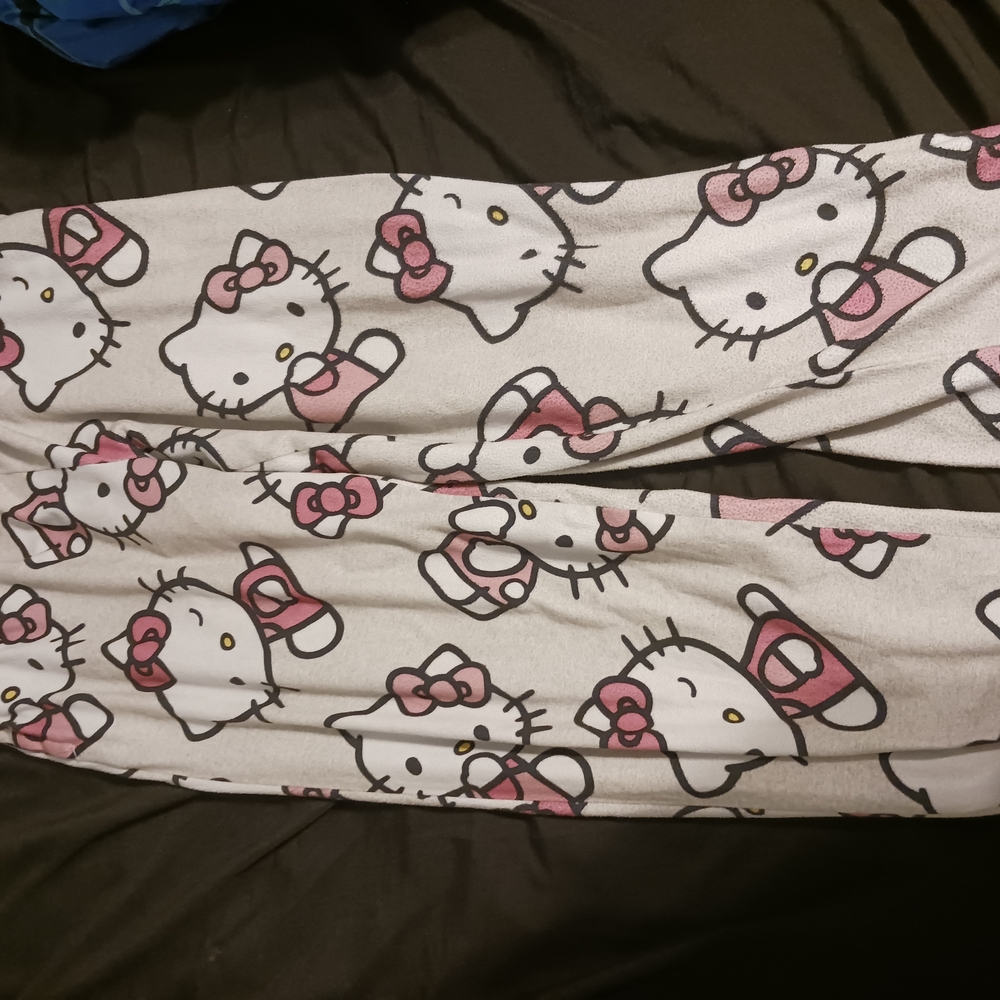 Hello Kitty Pink and White Pajama Pants